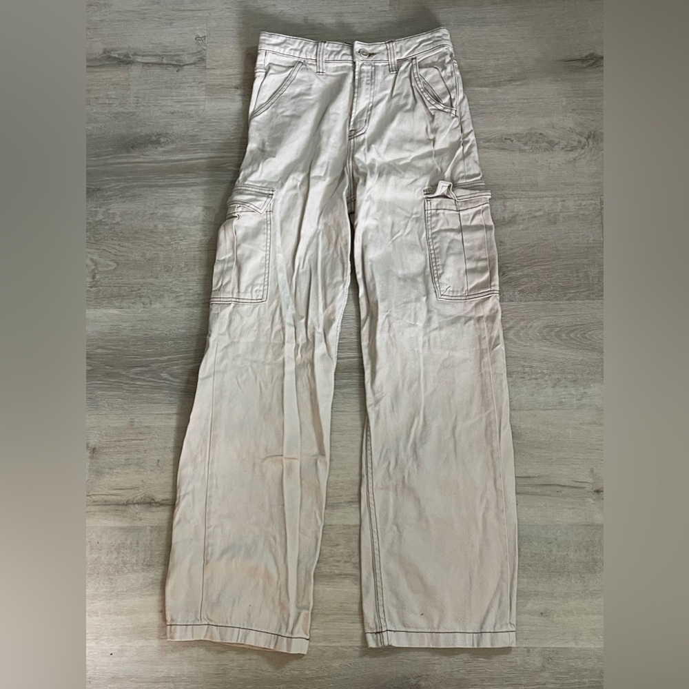 Beige, jeans, H&M, size 2, Woman's jeans